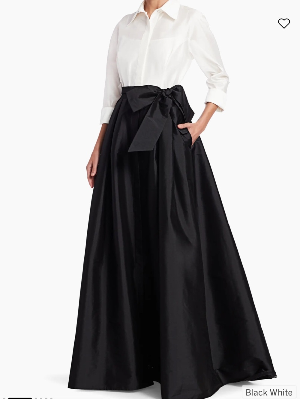 Teri Jon by Rickie Freeman - Collared Taffeta Ball Gown